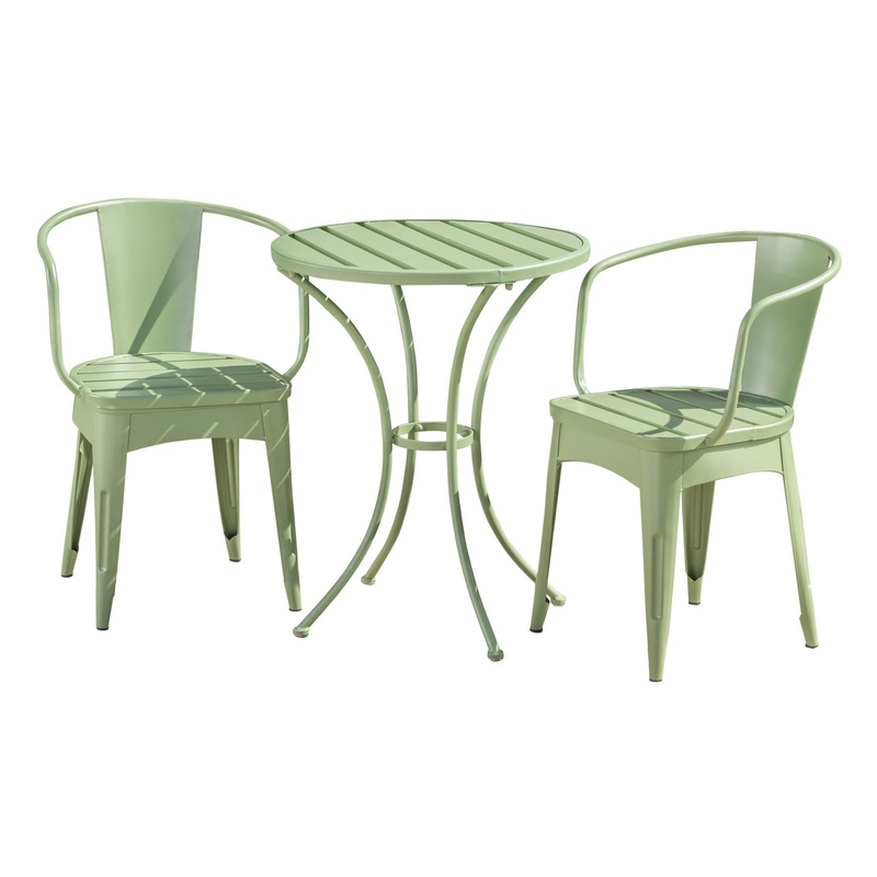 3 Piece Bistro Set With Table And 2 Chairs – Green