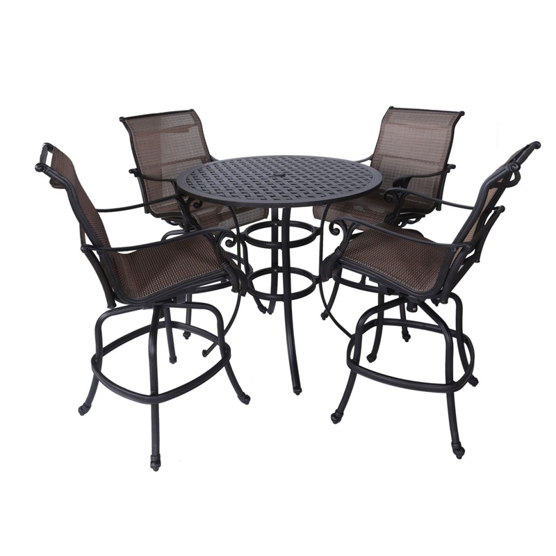 5 Piece Bar Height Dining Set – Antique Bronze