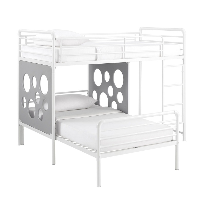 Twin Geo Cutout Colorful L-Shaped Bunk Bed