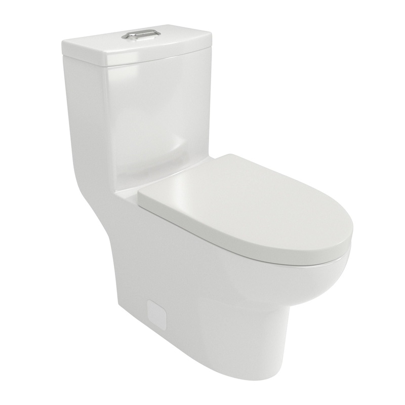 1 Piece Toilet With Dual Flush, Soft Closing Seat – White
