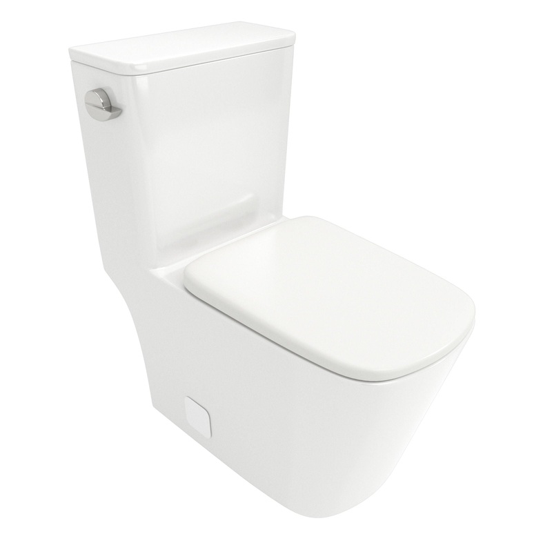 1 Piece Toilet With Single Flush And Soft Closing Seat – White