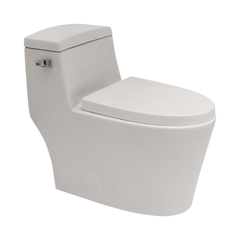 1 Piece Toilet With Soft Closing Seat – White