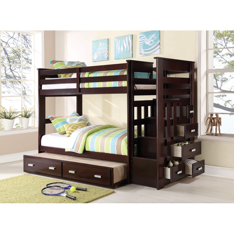 Allentown – Twin / Twin Bunk Bed With Trundle Storage – Espresso