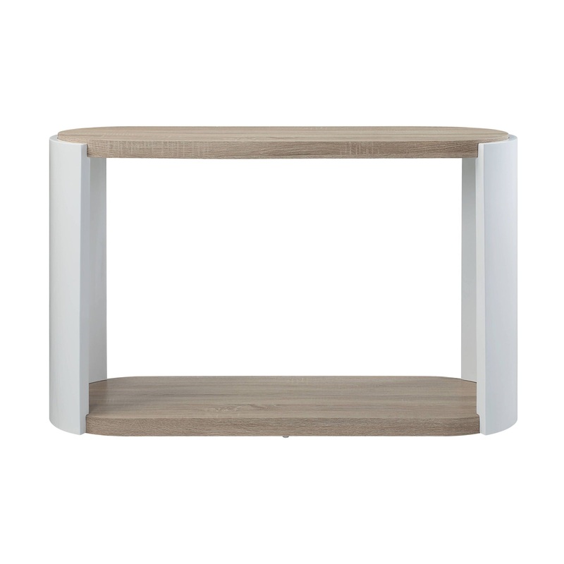 Zoma – High Gloss Sofa Table – Oak / White