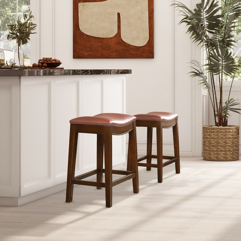 Barlow – Backless Saddle Counter Stool – Brown