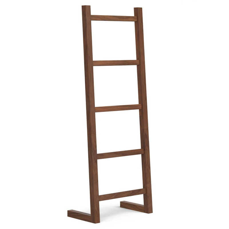 Bray – Bath Towel And Blanket Ladder Shelf – Natural Walnut