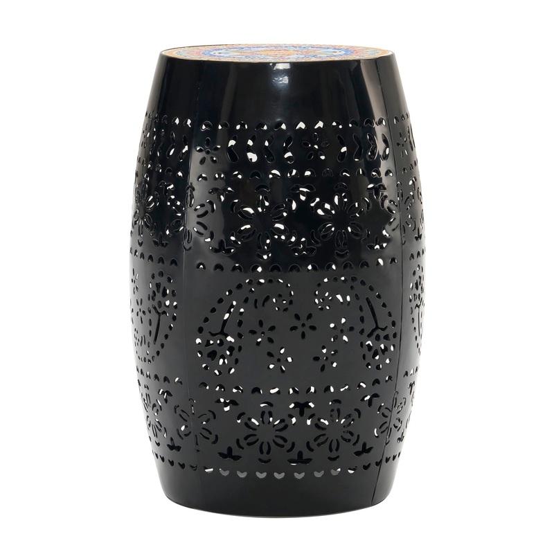 Ruby – Boho Mosaic Side Table With Ceramic Tile Top