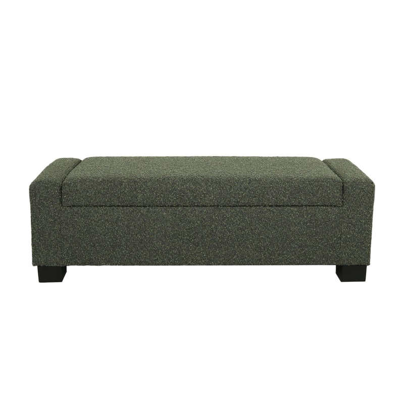 Textured Fabric Ottoman Bench With Hinged Lid