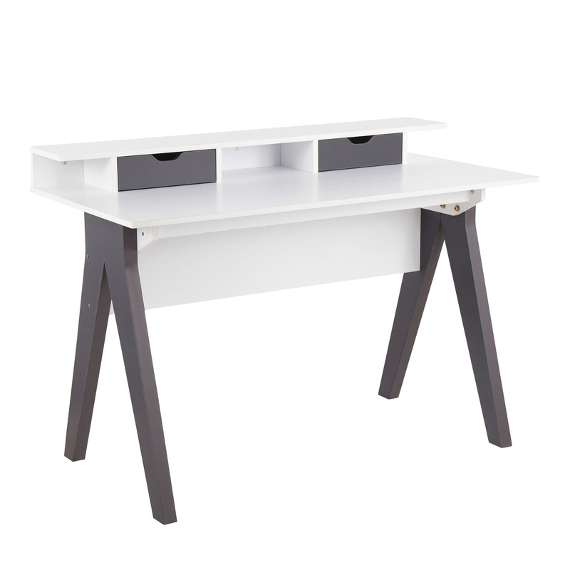 Wishbone – Contemporary Desk – Gray / White