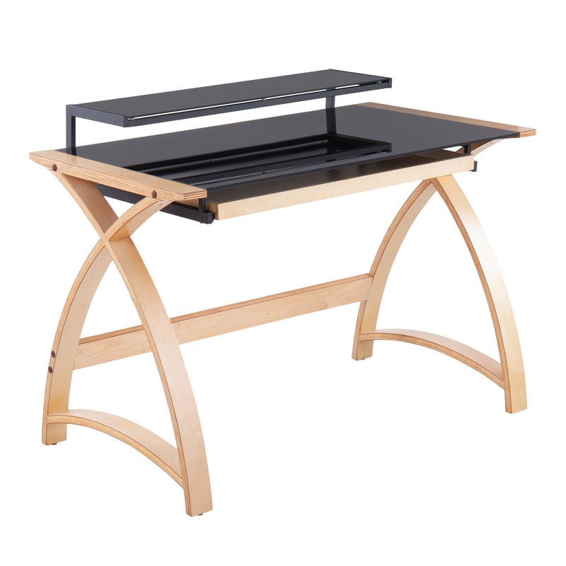 Bentley – Mid-Century Modern Office Desk – Natural / Black