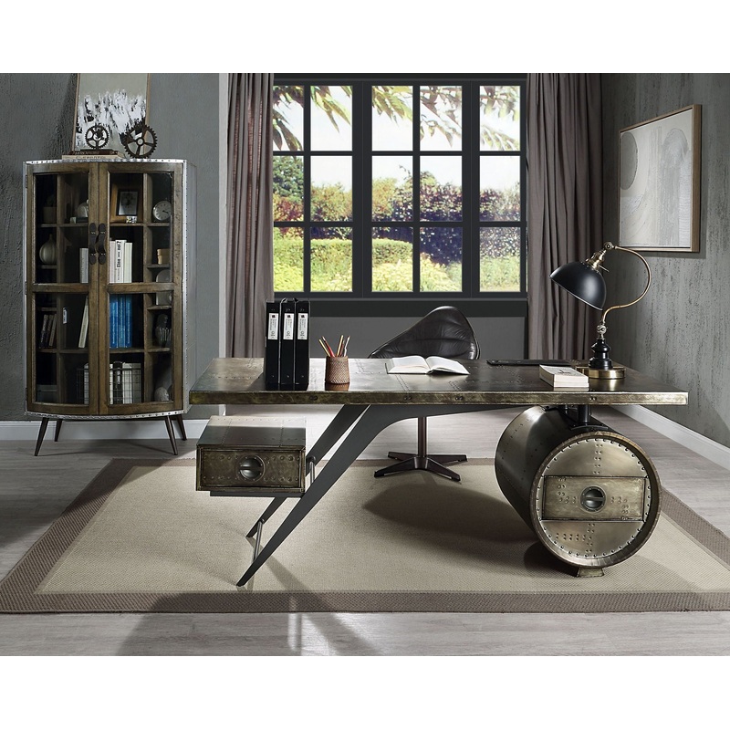 Brancaster – Writing Desk With USB Port – Bronze