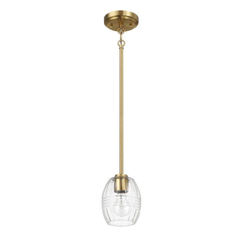 Vista – Single Pendant Chain Hanging Light – Clear / Gold