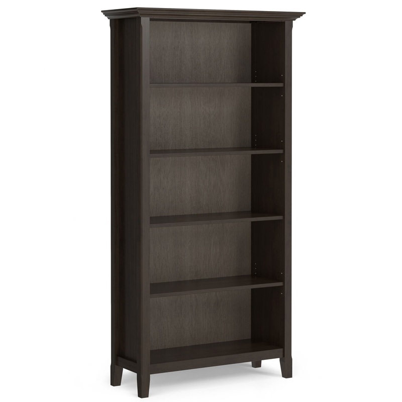 Amherst – Transitional 5 Shelf Bookcase – Brown