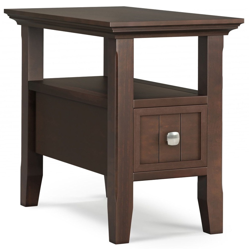 Acadian – Narrow Side Table With Drawer – Brown