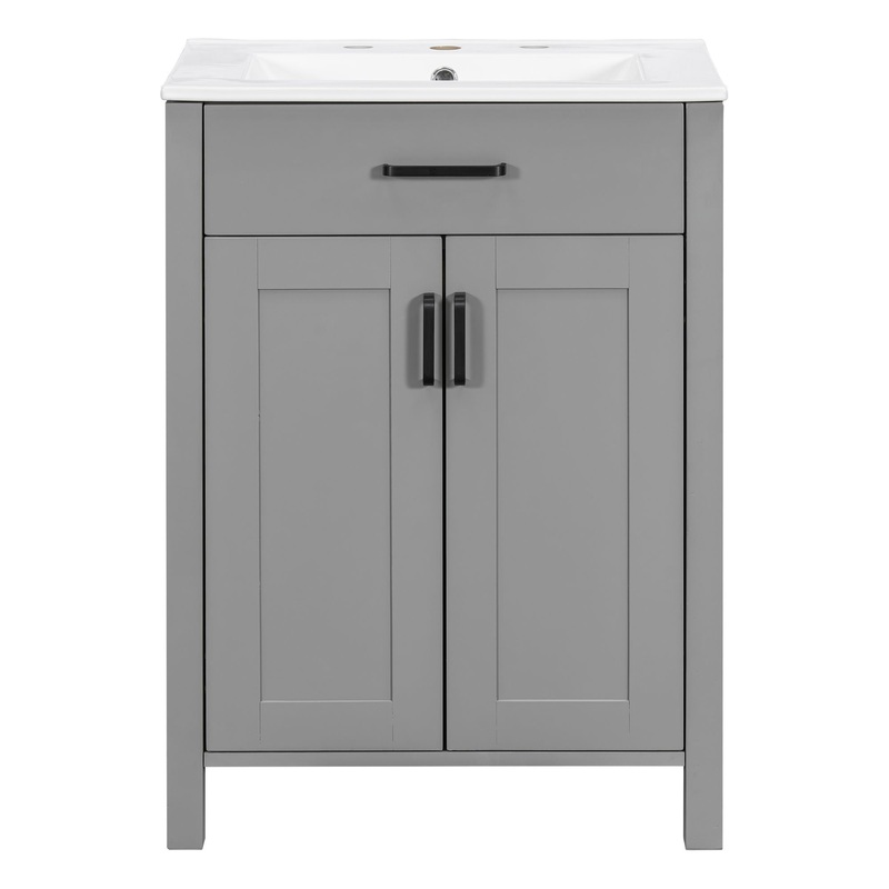 Bathroom Vanity Combo With Sink, Space Saving Design – Gray