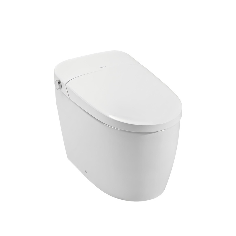 Smart 1 Piece Bidet Toilet With Warm Air Dryer Heated Seat LED Night Light Auto Open / Close – White