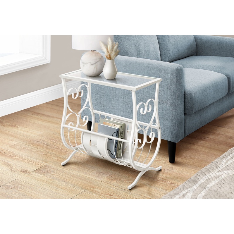 Accent Side Table, Traditional – White
