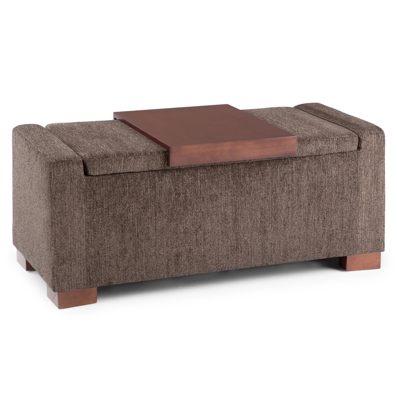 Bretton – Lift Top Storage Ottoman – Deep Umber Brown