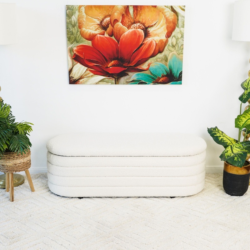 Cabana – Bench With Storage – Ivory