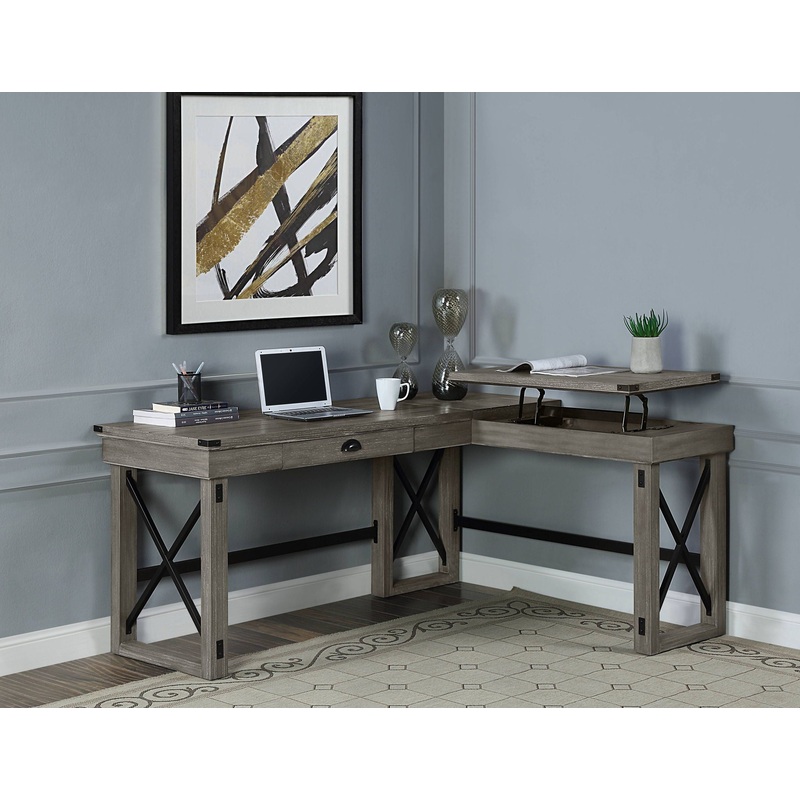Talmar – Marble Top Weathered Writing Desk With Lift Top