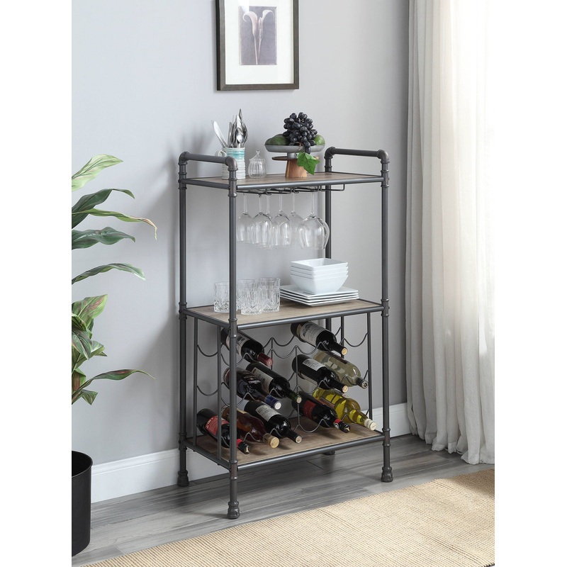 Brantley – Wine Rack – Gray / Oak