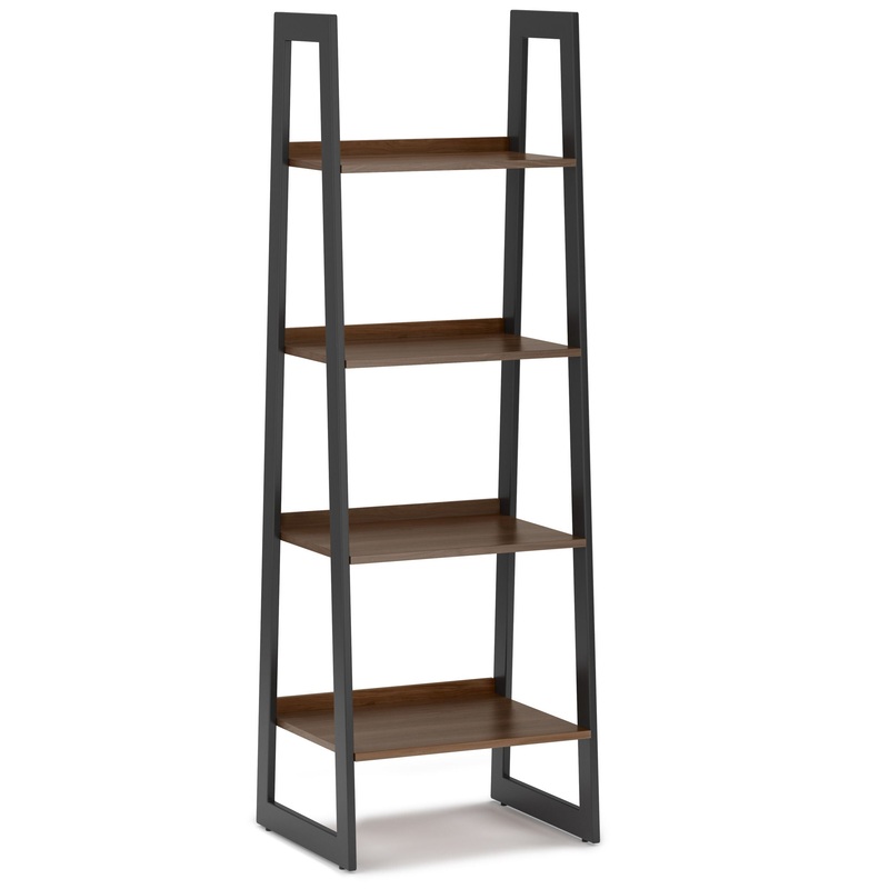 Sawhorse – Solid Walnut Veneer And Metal Ladder Shelf – Walnut