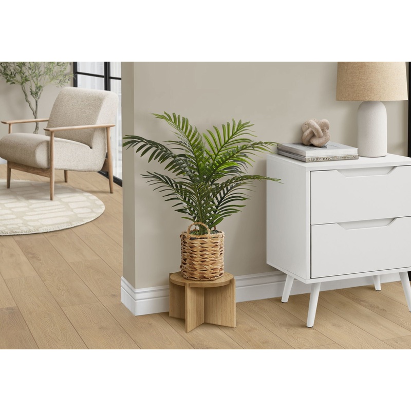 24″ Tall, Artificial Plant, Palm, Indoor, Faux, Fake, Table, Floor, Greenery, Potted, Real Touch, Decorative – Green / Beige