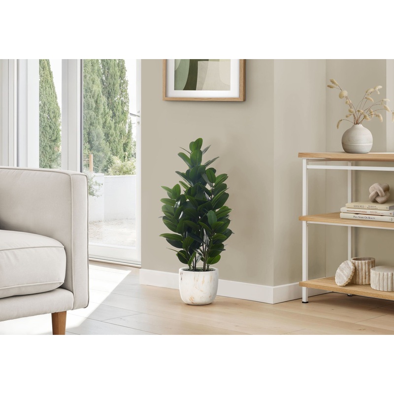 31″ Tall, Artificial Plant, Garcinia Tree, Indoor, Faux, Fake, Floor, Greenery, Potted, Real Touch, Decorative – Green / White