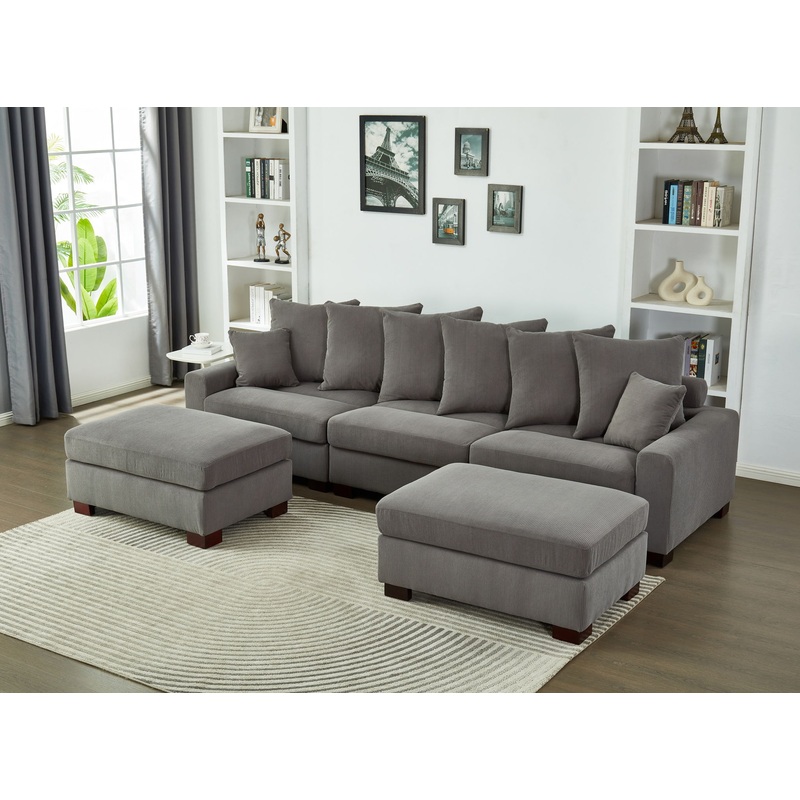 5 Seater Oversized Convertible L & U Shaped Couch
