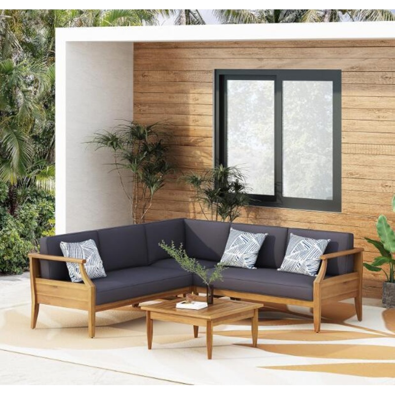 Aston – 4 Piece Sofa Set – Dark Gray