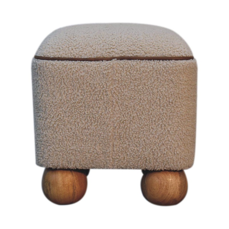 Serenity – Footstool With Ball Feet – Cream