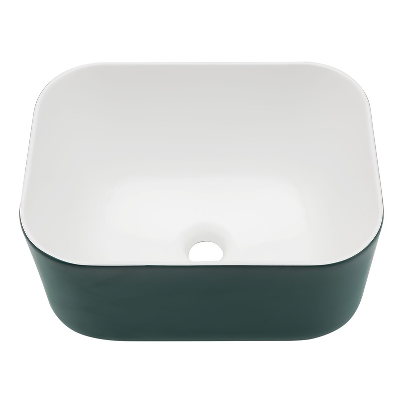 Square Vessel Bathroom Sink – Green