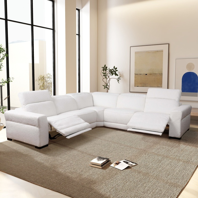 Yohan – Reclining Sectional Sofa – White