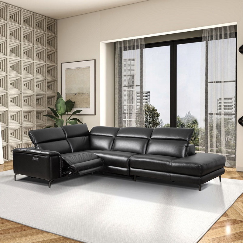 Zander – Reclining Sectional Sofa – Black