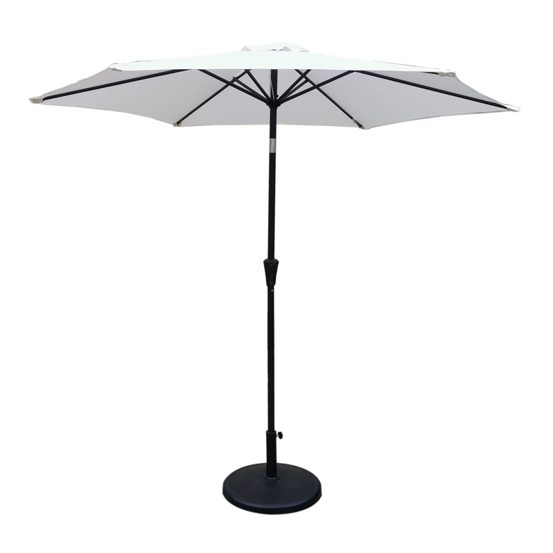 8.8′ Outdoor Aluminum Patio Umbrella With 42 Pound Round Resin Umbrella Base