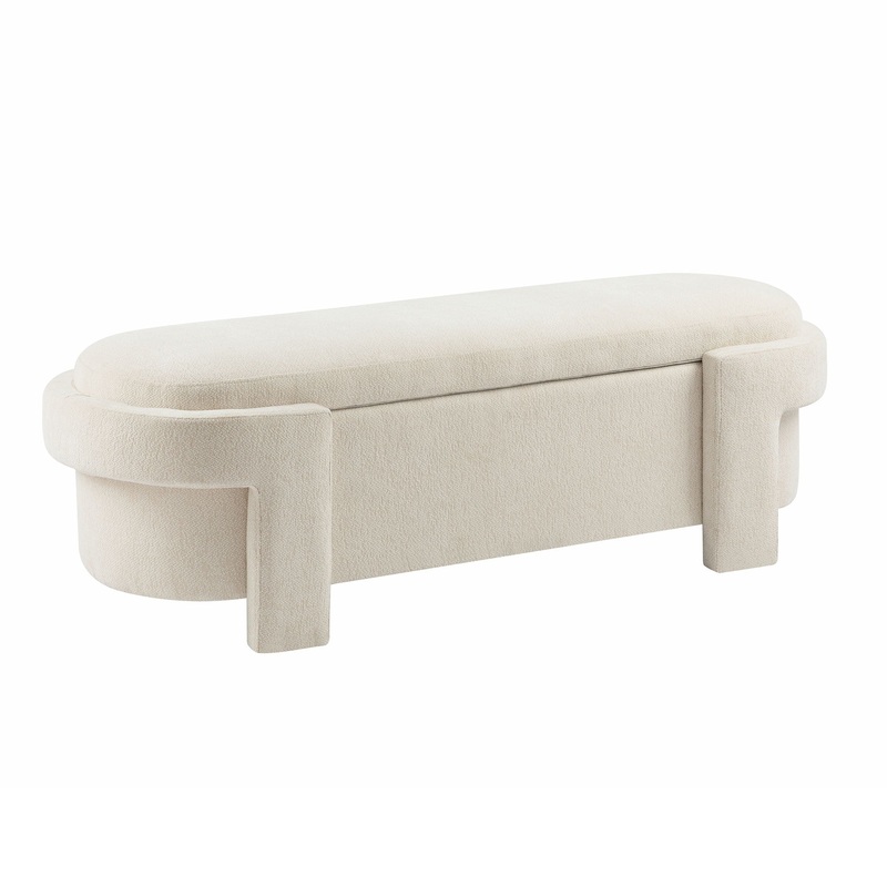 Versatile Storage Ottoman Bench, Spacious & Durable – Beige