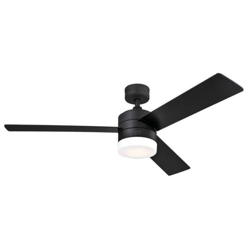Westinghouse 73146LE Alta Vista 52-Inch Indoor Ceiling Fan, Dimmable LED Light Fixture with Color Temperature Selection, Matte Black Finish, Backlit Wall Control Included