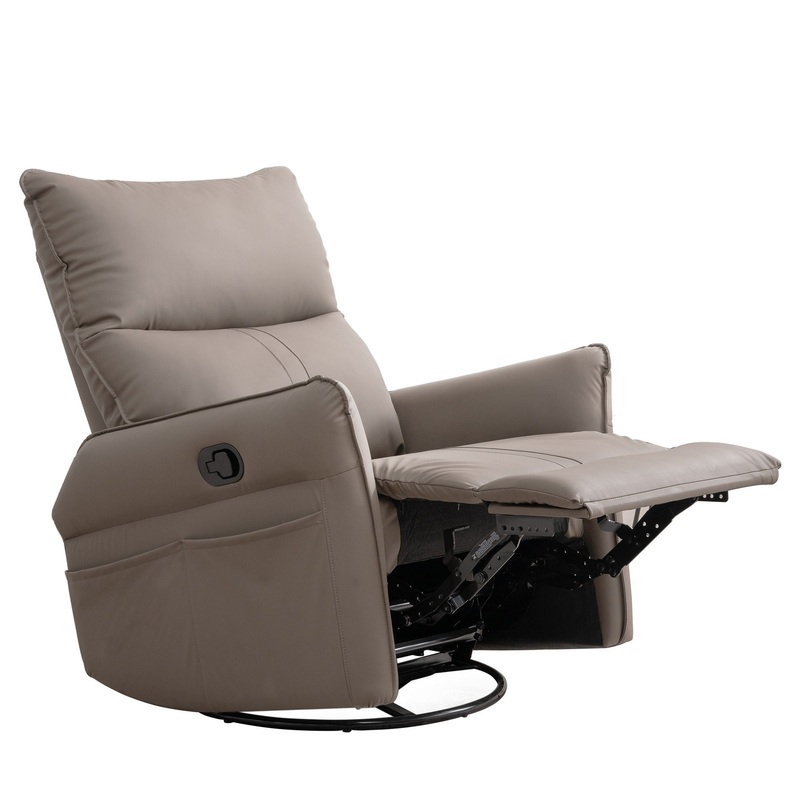 360 Modern Small Rocking Swivel Recliner Chair With Side Pocket