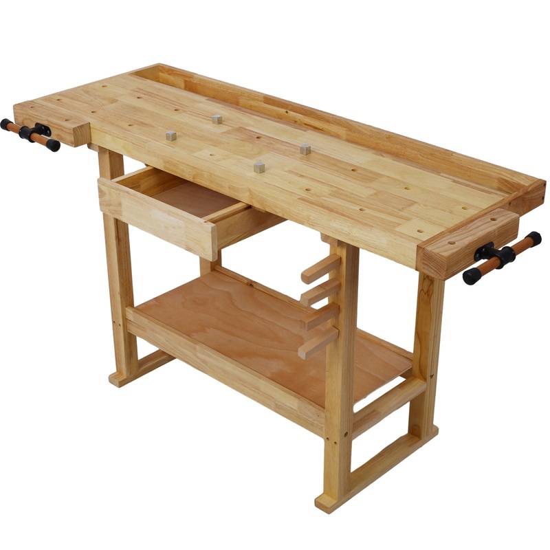 55″ Wood Workbench For Garage Workshop And Home – Natural