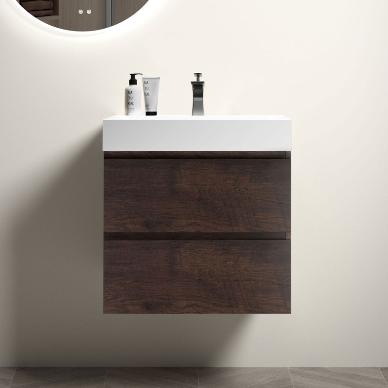 Alice – Bathroom Vanity Wall Mounted With Sink, Large Storage Floating Bathroom Vanity For Modern Bathroom, One-Piece Sink Basin Without Drain And Faucet