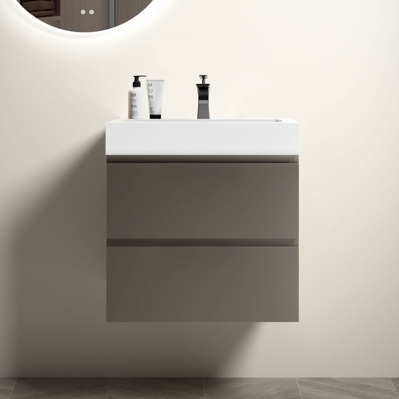 Alice – Bathroom Vanity With Sink, Large Storage Wall Mounted Floating Bathroom Vanity For Modern Bathroom, One-Piece Sink Basin Without Drain And Faucet
