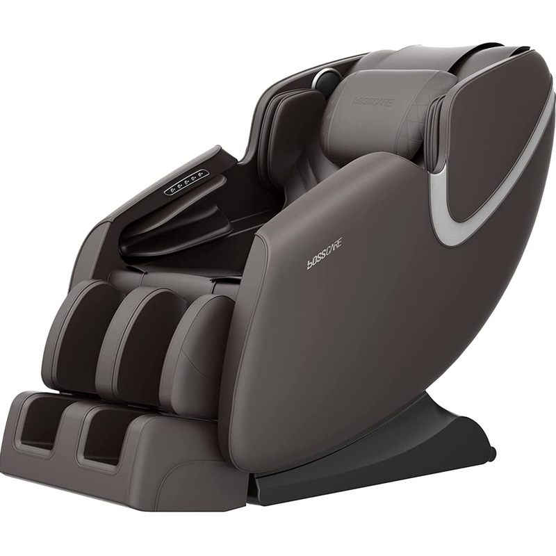 Bosscare – Massage Chair Recliner With Zero Gravity, Full Body Airbag Massage Chair With Bluetooth Speaker, Foot Roller Brown – Brown