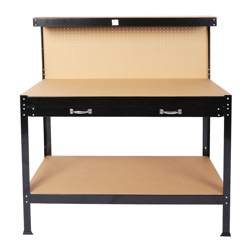 Wood Work Bench – Black / Light Brown