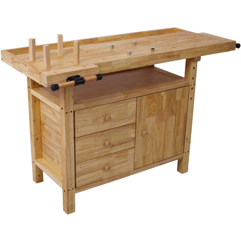 Wood Workbench For Garage Workshop And Home – Natural