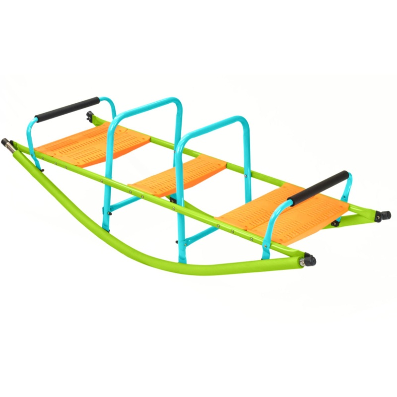 Xss008 High Quality Kids Seesaw Plastic Seat Playground Equipment Cute Baby Plastic Rocker Outdoor Children Steel Tube For Kids Age 3+ – Green / Blue