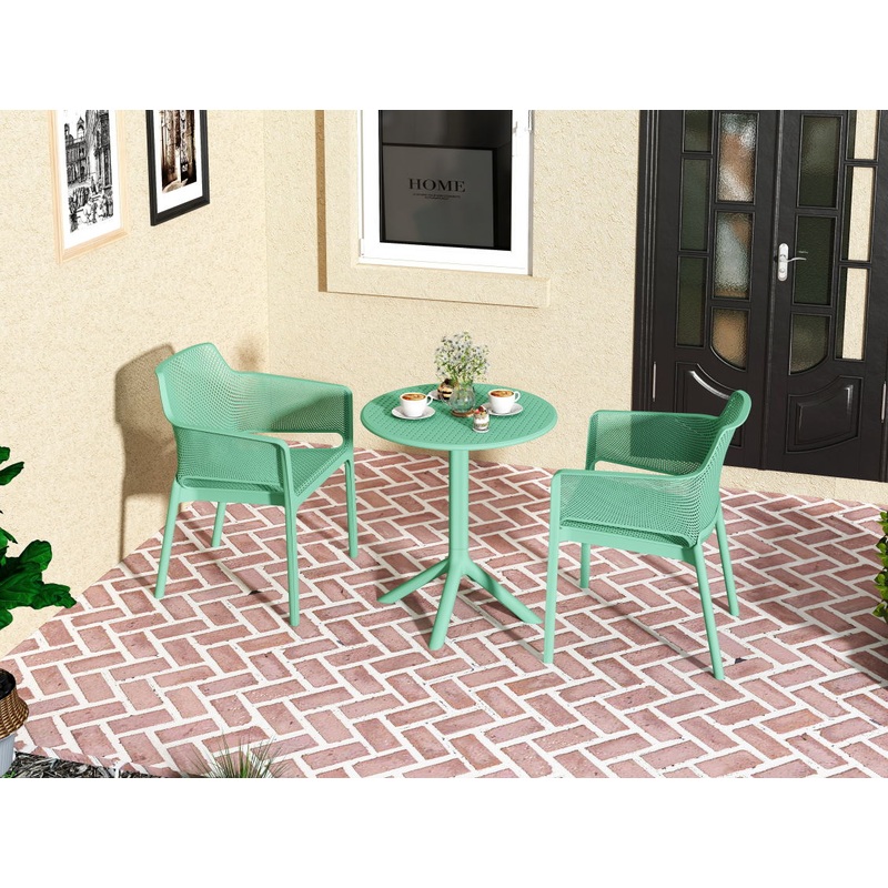 3 Piece Plastic Arm Chair Bistro Grs Premium Ocean Plastic