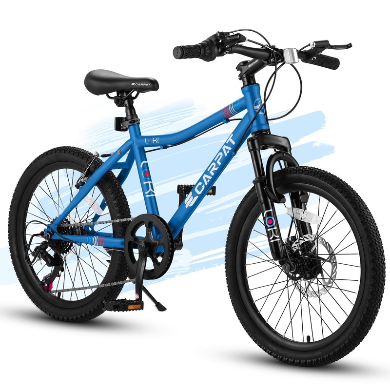 S20101 20″ Kids’ Bike, Boys Girls Mountain Bike Ages 8-12, 7 Speed Teenager Children Kids’ Bicycles, Front Suspension Disc Brake Rear V-Brake, High Steel Frame