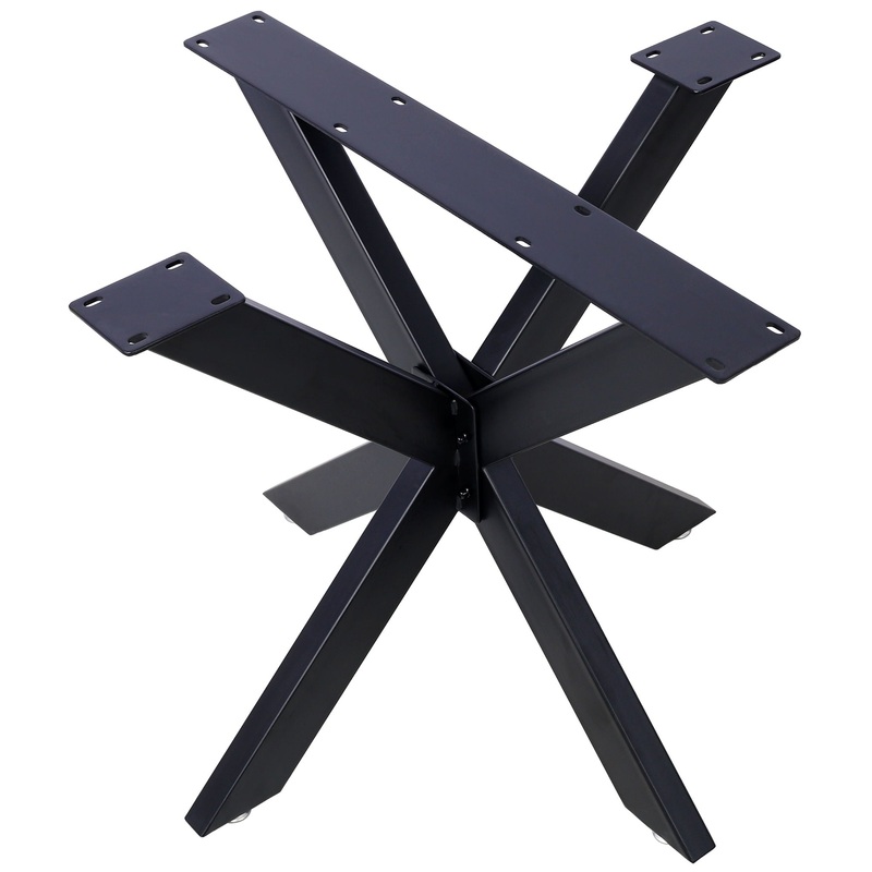 Spider Shaped Steel Table Legs, Metal Dining Table Frame, Heavy Duty Box Section Table Base – Black