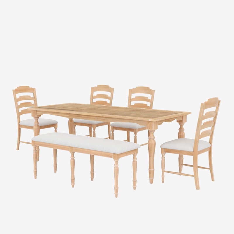 Topmax – Vintage Traditional Extendable Dining Table Set With Removable Leaf