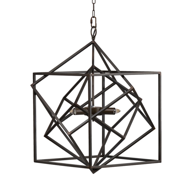 3 Light Metal Chandelier, Hanging Light Fixture With Adjustable Chain For Kitchen, Bulb Not Included – Black